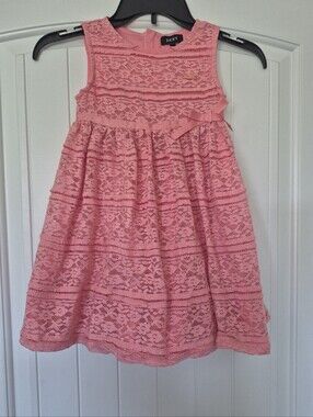 Coral floral lace dress size 6 Dkny girls